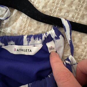 Athleta Blue and White Maxi Dress